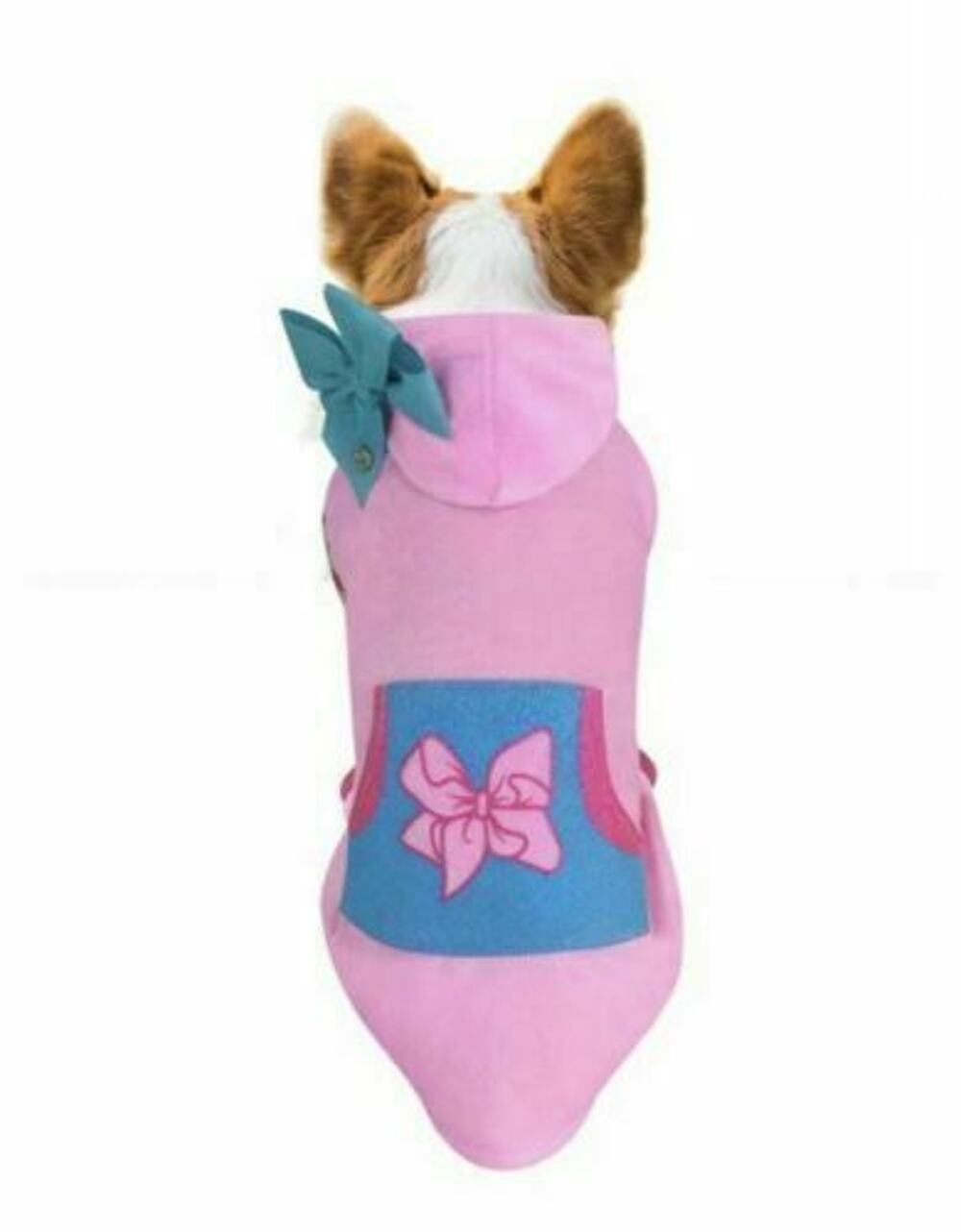 Rubie's Dog Pajamas JoJo Siwa XL Pink Hoodie Pet Costume Jumpsuit Blue Bow New
